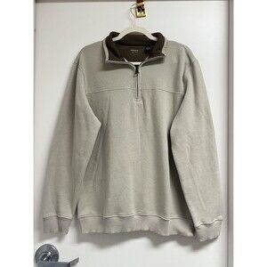 Men’s Arrow 1/4 Zip Long Sleeve Pull Over - Beige- M
